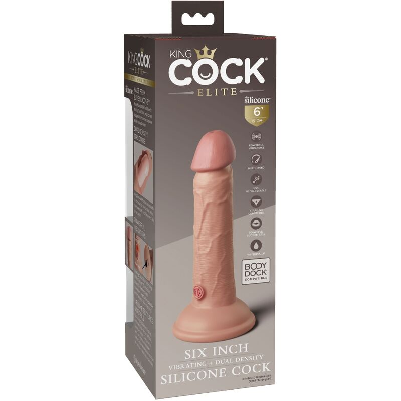 Dildo  6 Inch 2density Vibe Cock - Piel