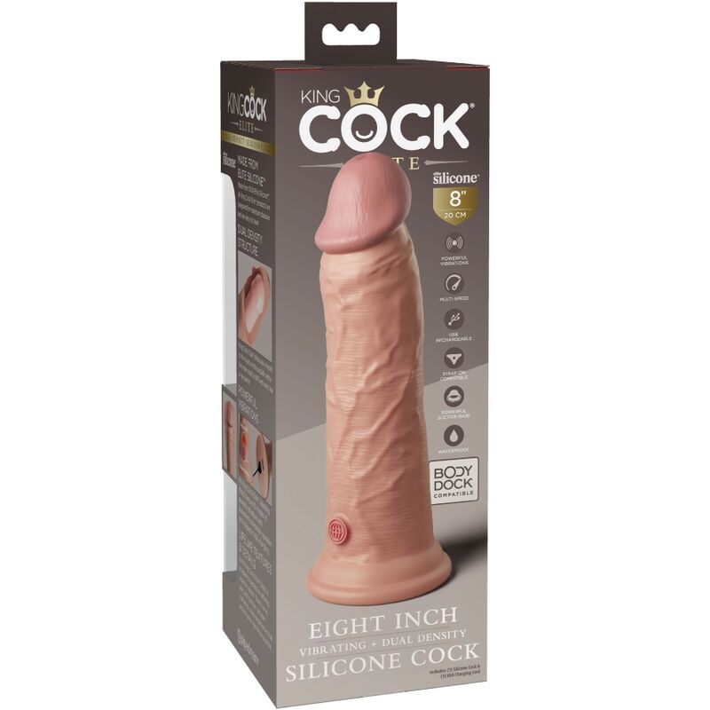 King Cock - Elite Dildo Realistico Vibrador & Silicona 20.3 Cm