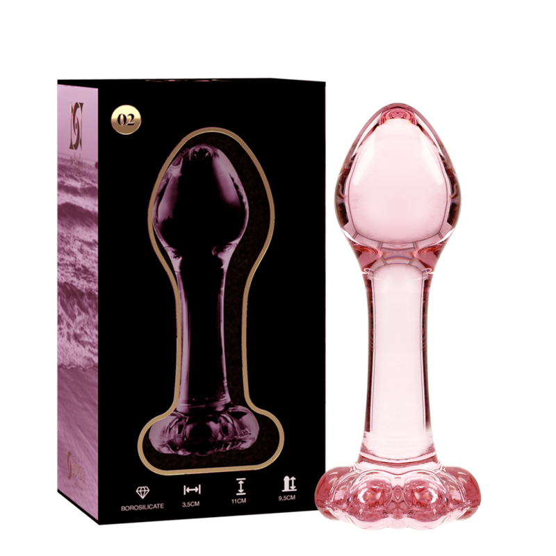 Plug Cristal Nebula Series By Ibiza - Modelo 2  Borosilicato 11 X 3.5 Cm Rosa