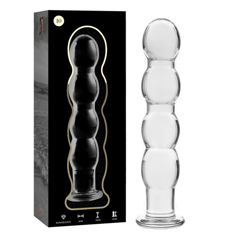 Dildo Cristal Nebula Series By Ibiza - Modelo 10  Borosilicato 16.5 X 3.5 Cm Transparente