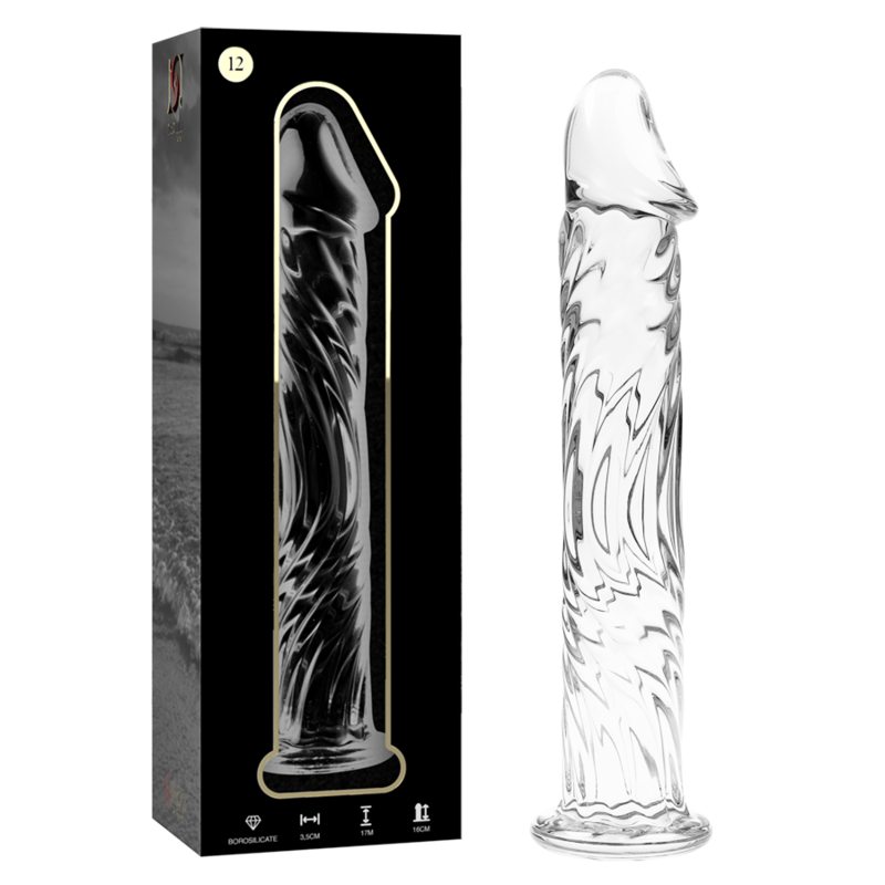 Dildo Cristal Nebula Series By Ibiza - Modelo 12  Borosilicato 17 X 3.5 Cm Transparente