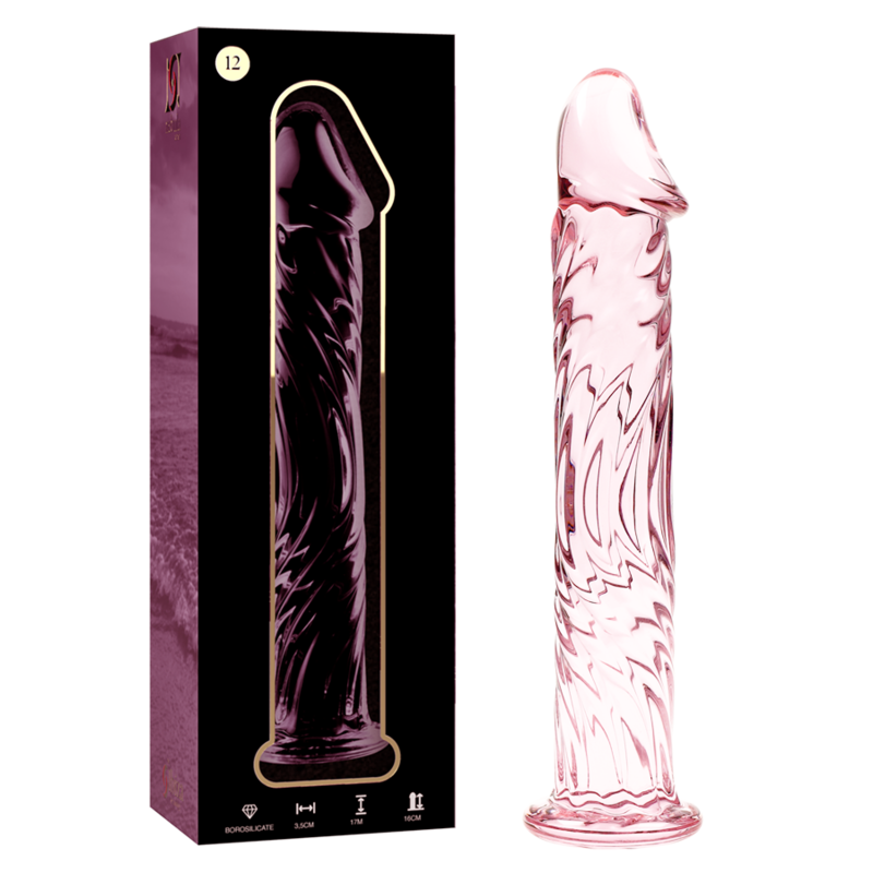 Dildo Cristal Nebula Series By Ibiza - Modelo 12  Borosilicato 17 X 3.5 Cm Rosa