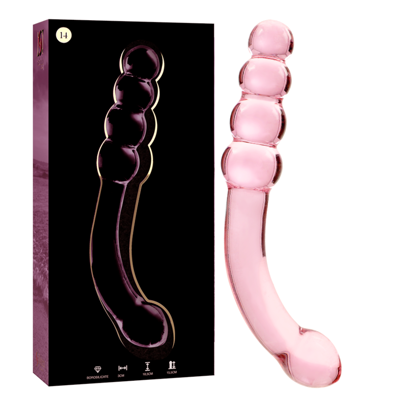 Dildo Cristal Nebula Series By Ibiza - Modelo 14  Borosilicato 18.5 X 3 Cm Rosa