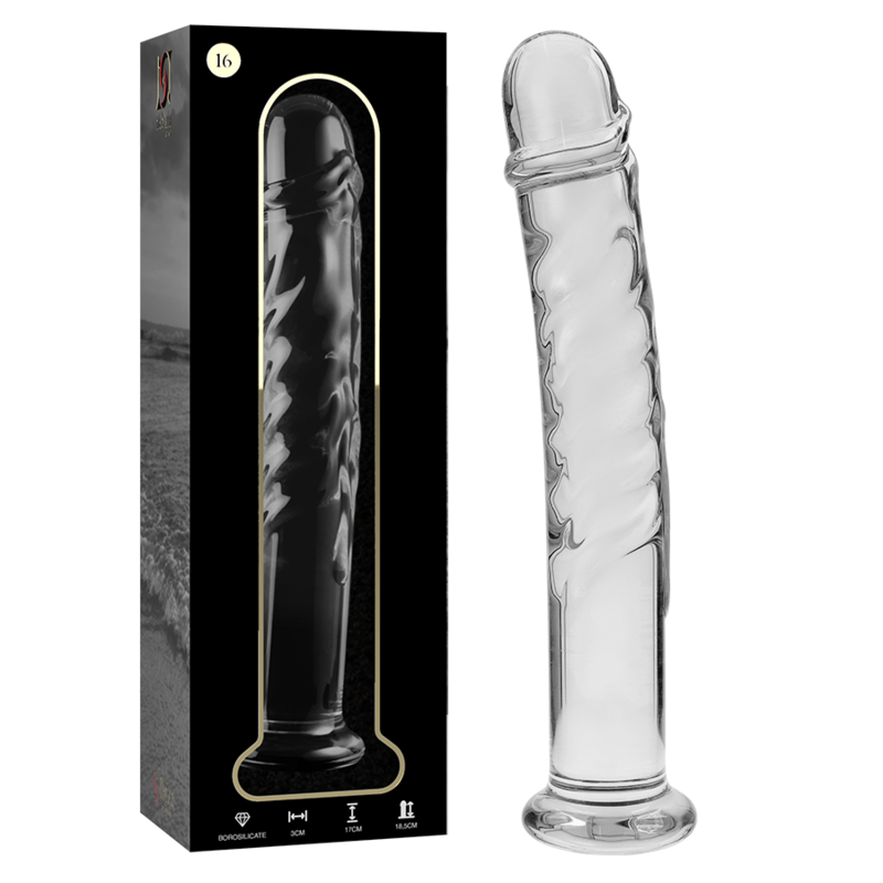 Dildo Cristal Nebula Series By Ibiza - Modelo 16  Borosilicato 18.5 X 3 Cm Transparente