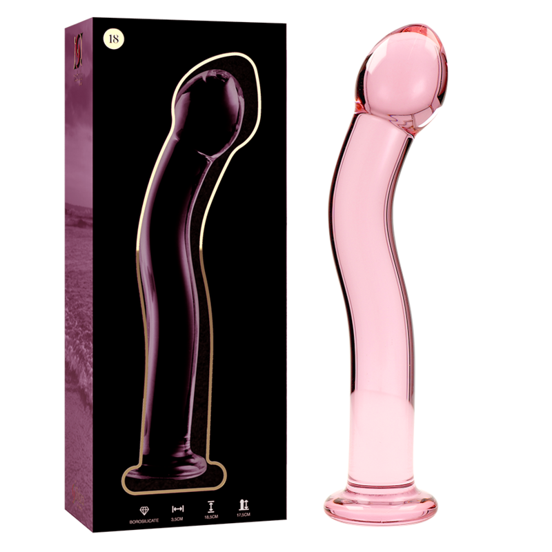 Dildo Cristal Nebula Series By Ibiza - Modelo 18  Borosilicato 18.5 X 3.5 Cm Rosa