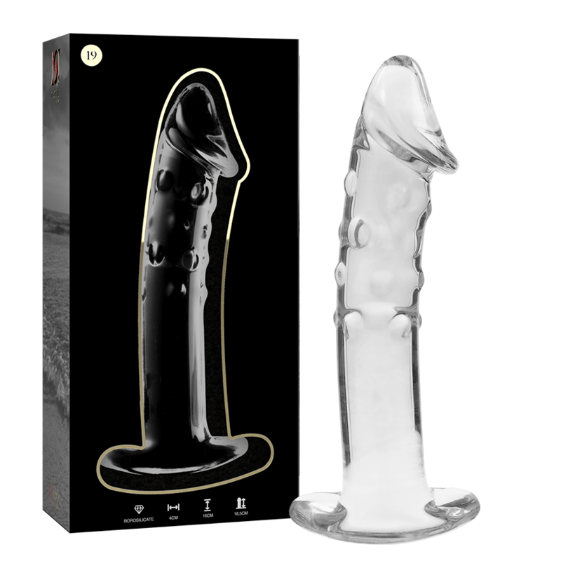 Dildo Nebula Series By Ibiza  Modelo 19 Cristal Borosilicato 18.5 X 4 Cm Transparente