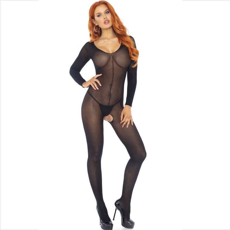 Leg Avenue - Bodystocking Negro Manga Larga