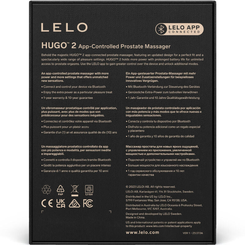 Lelo - Hugo 2 Masajeador De Prostata Negro