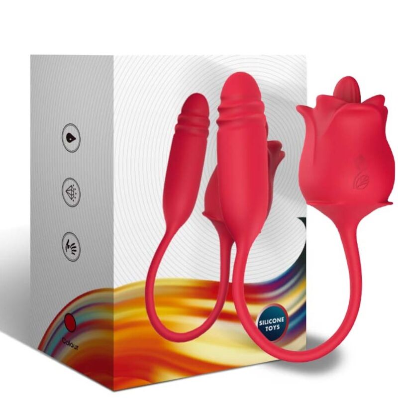 Armony - Rosa 3 En 1, Estimulador, Succión Y Up&Down Con Cola Rojo