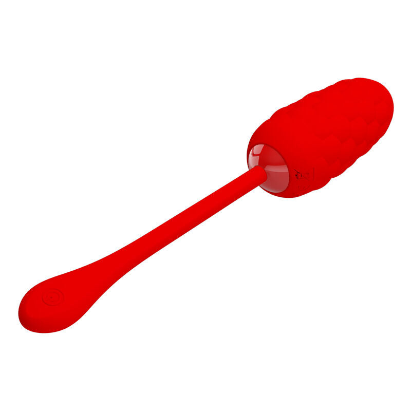 Pretty Love - Huevo Vibrador Con Textura Marina Recargable Rojo