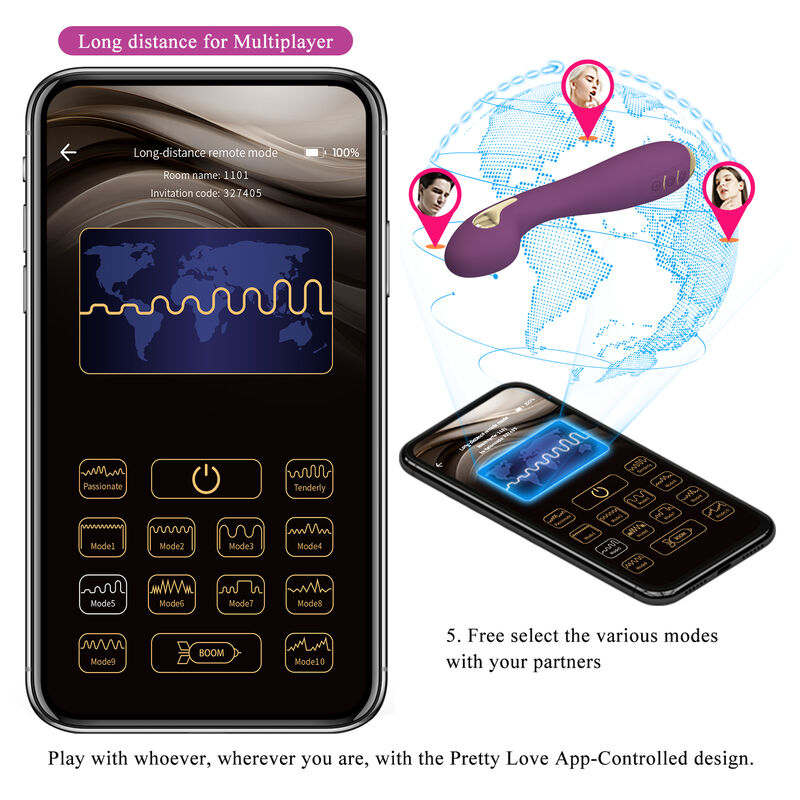 Pretty Love - Hector Vibrador Electroshock Por Control Por App Lila