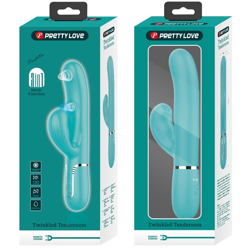 Pretty Love - Perlita Vibrador Punto G 3 En 1 Multifunción Verde Agua