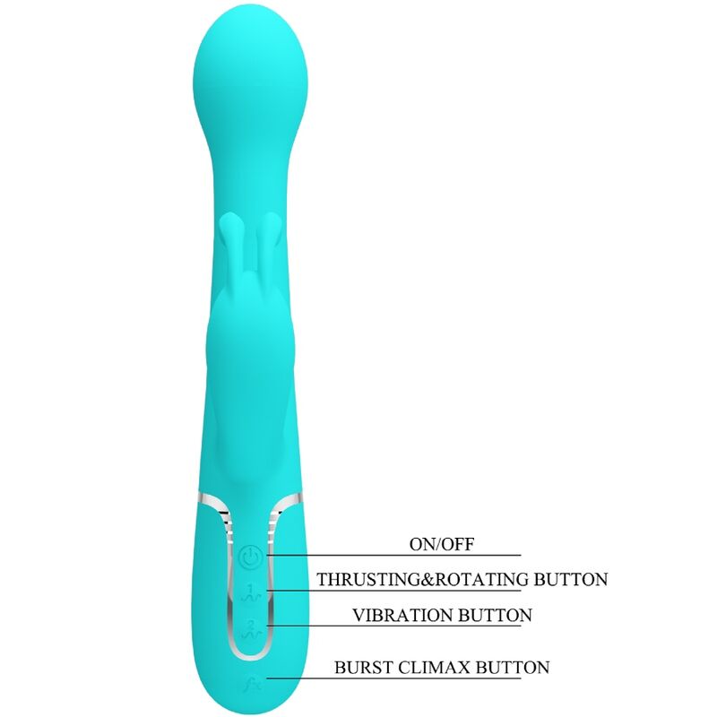 Pretty Love - Dejon Vibrador Rabbit 3 En 1 Multifunción Verde Agua
