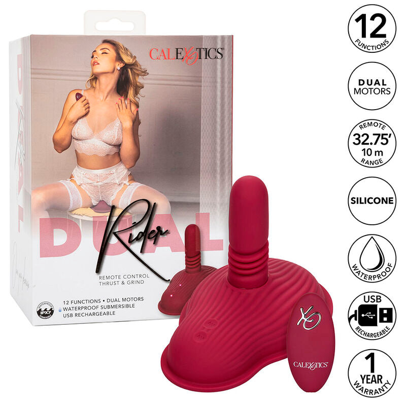 Calexotics - Rider Masajeador Doble Motor Control Remoto Rojo