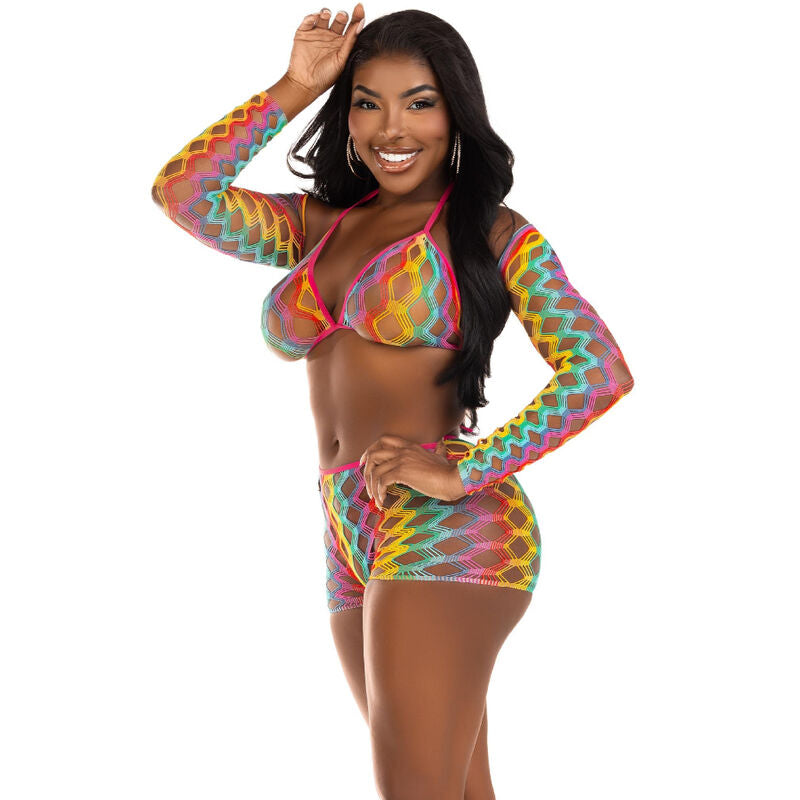 Leg Avenue  Set Tres Piezas Multicolor