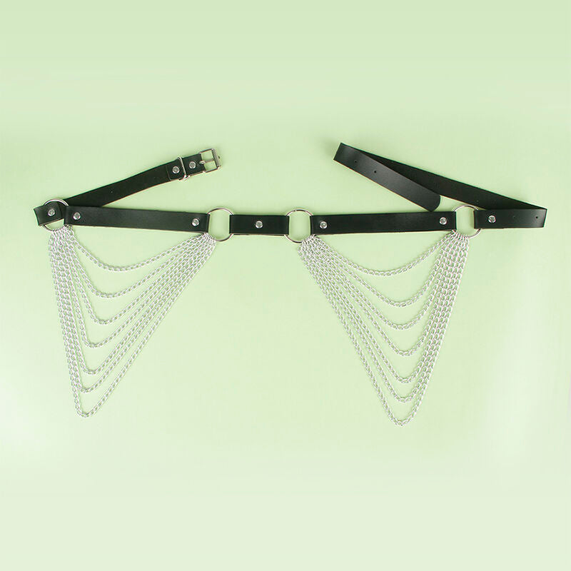 Subblime - Cinturon De Cadenas Cuero Negro Talla Única