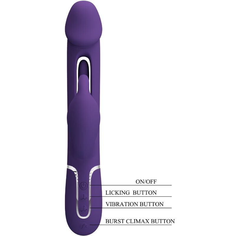 Pretty Love - Kampas Vibrador Rabbit 3 En 1 Multifunción Con Lengua Violeta