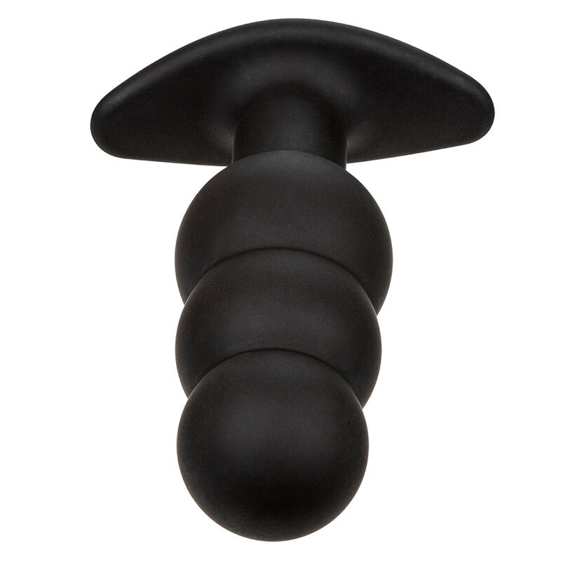 Calexotics - Rock Bottom Plug Anal Con Cuentas 10 Vibraciones Silicona Negro