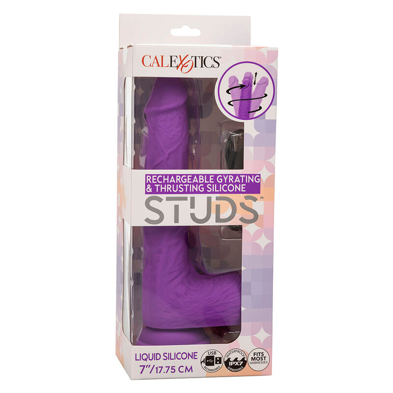 Calexotics - Studs Vibrador Recargable Y Giratorio 10 Vibraciones Violeta