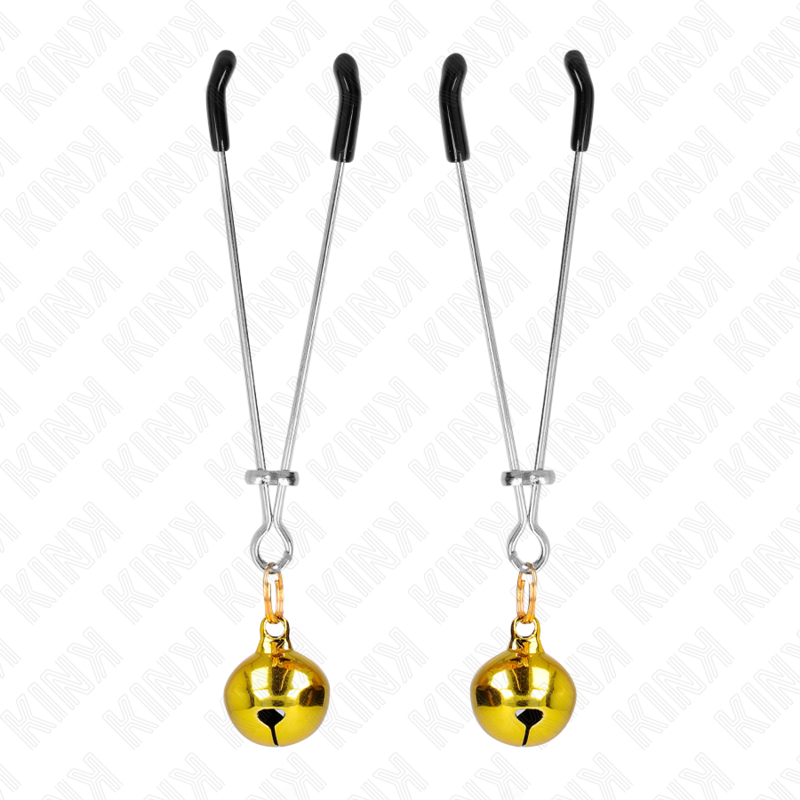 Kink - Pinzas Para Pezones Fina Con Cascabel Dorado 7 Cm