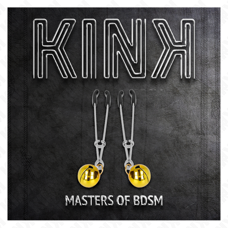Kink - Pinzas Para Pezones Fina Con Cascabel Dorado 7 Cm