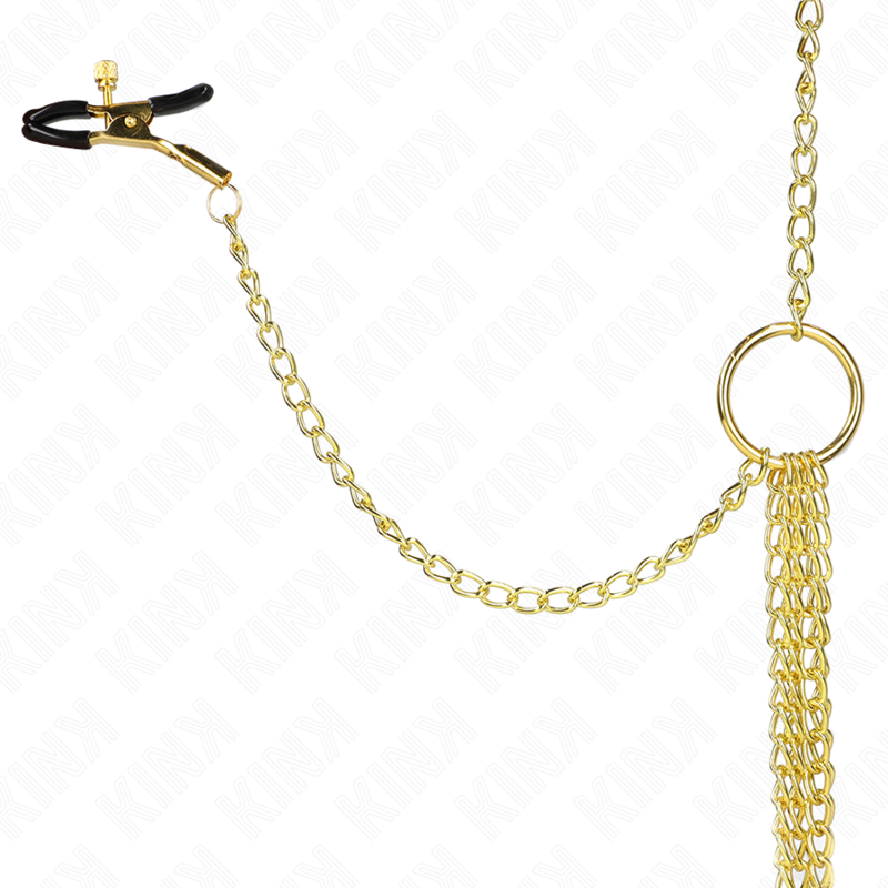 Kink - Pinzas Para Pezones Y Clítoris 4 Enganches Ajustable Dorado