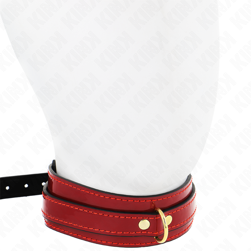 Kink - Collar Ajustable Rojo Vino Detalles Dorados 29-42.5 Cm X 4 Cm