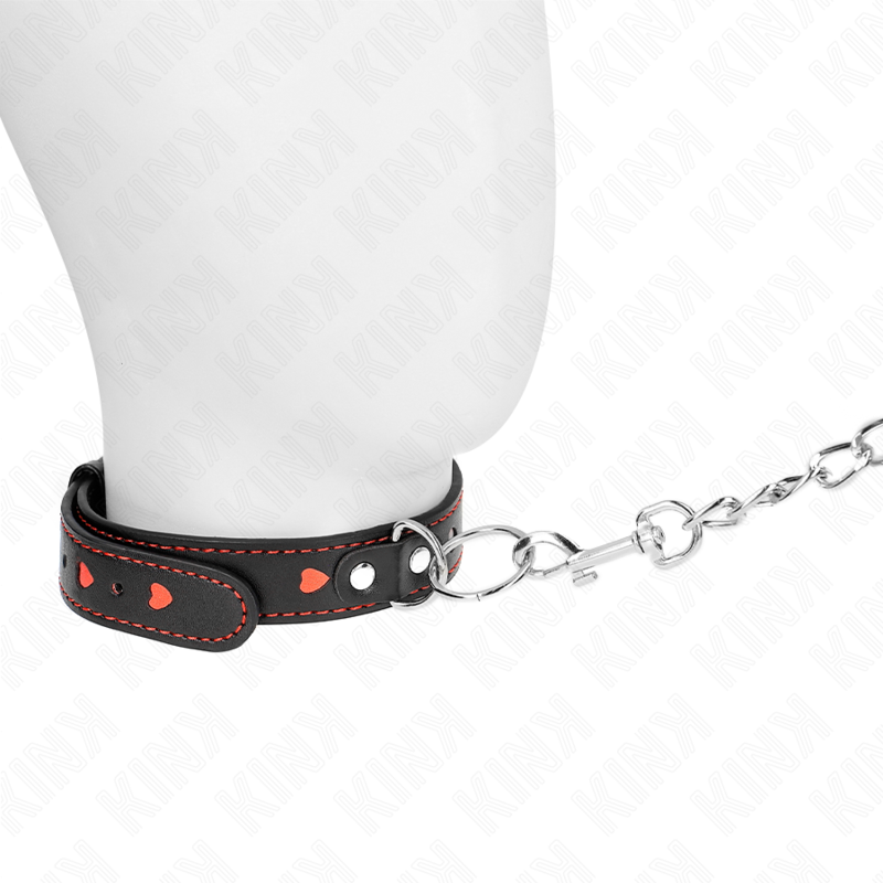 Kink - Collar Con Correa 65 Cm Detalles Corazón 52.5 X 2.5 Cm