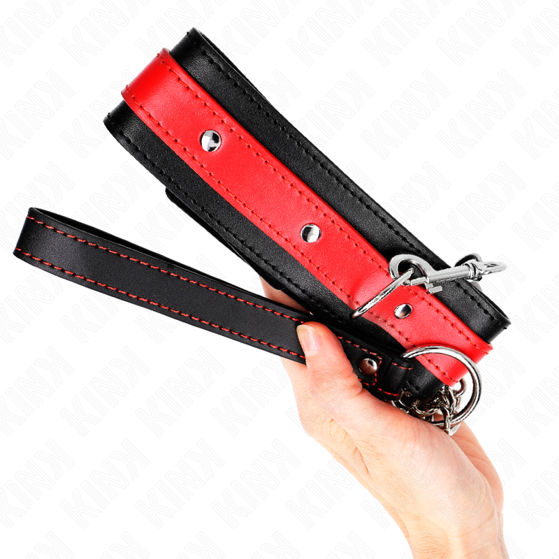 Kink - Collar Con Correa 65 Cm Rojo Ajustable 36-43 Cm X 5 Cm