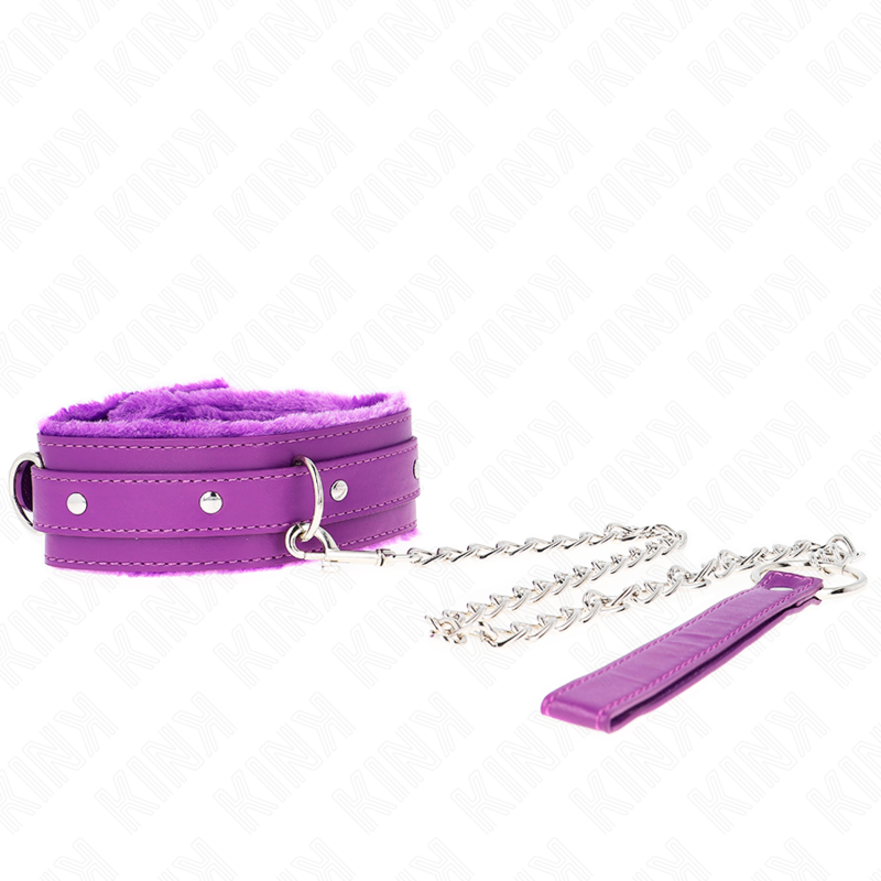 Kink - Collar Con Correa 65 Cm Con Restricciones Morado Ajustable 36-42 Cm X 5.5 Cm