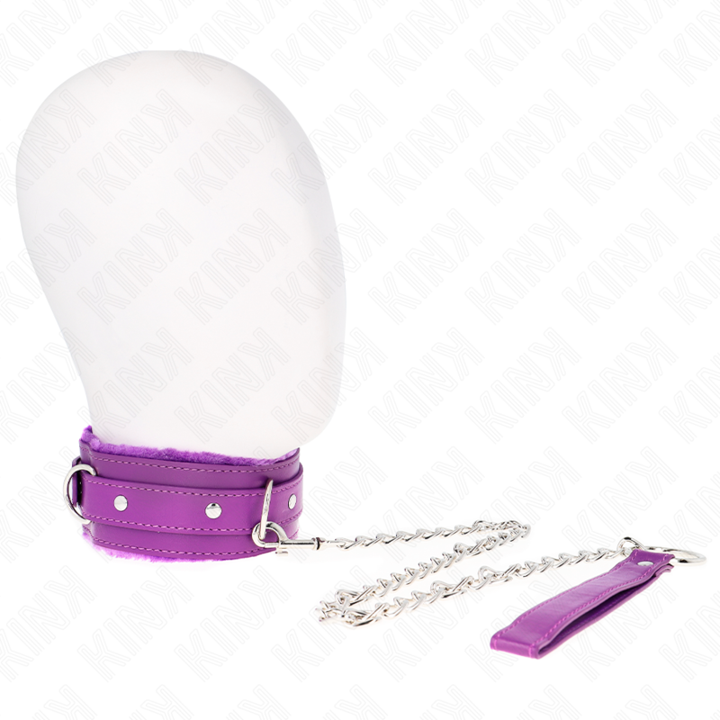 Kink - Collar Con Correa 65 Cm Con Restricciones Morado Ajustable 36-42 Cm X 5.5 Cm