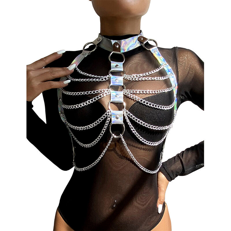 Subblime - 953737 Arnés De Pecho Con Anillos Y Cadenas Plata Talla Única