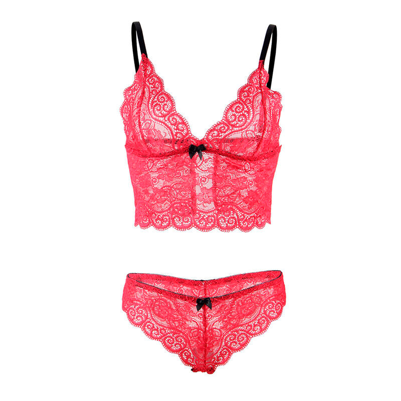 Subblime - 953904 Camisón De Seda Y Encaje + Panties Rojo L/Xl