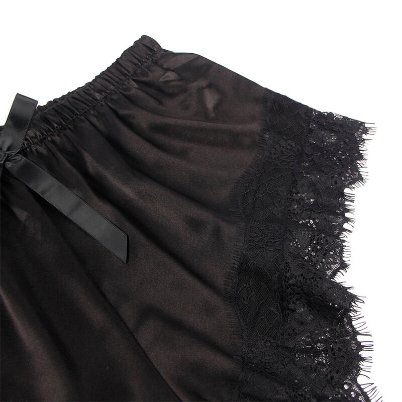 Subblime - 953935 Camisón Informal De Seda + Pantalón Encaje Negro S/M