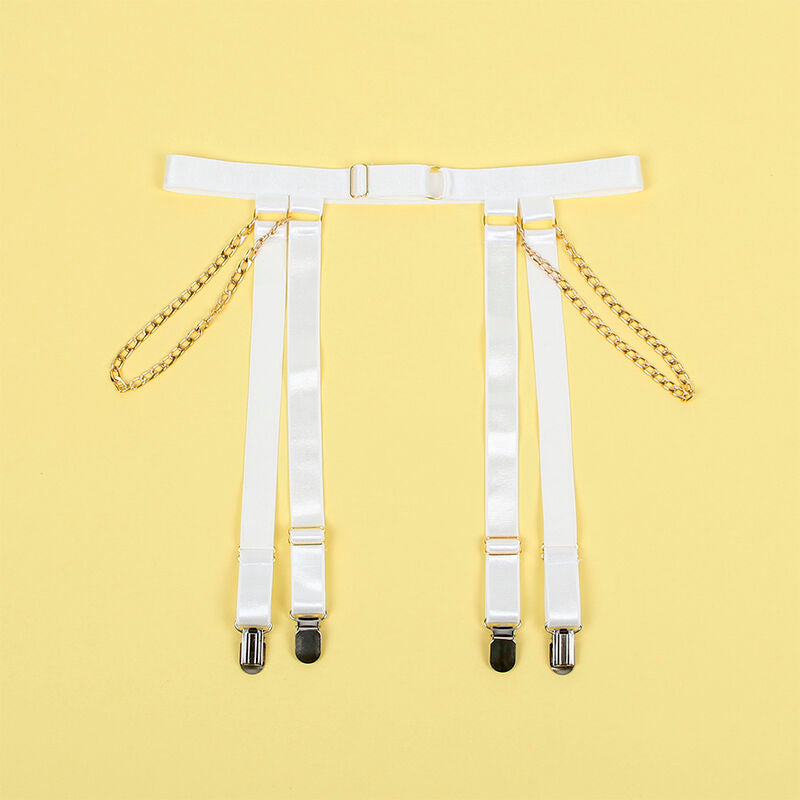 Subblime - 954284 Body Con Cadenas + Ligueros Blanco S/M