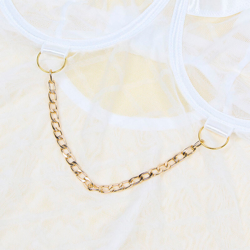 Subblime - 954291 Body Con Cadenas + Ligueros Blanco L/Xl