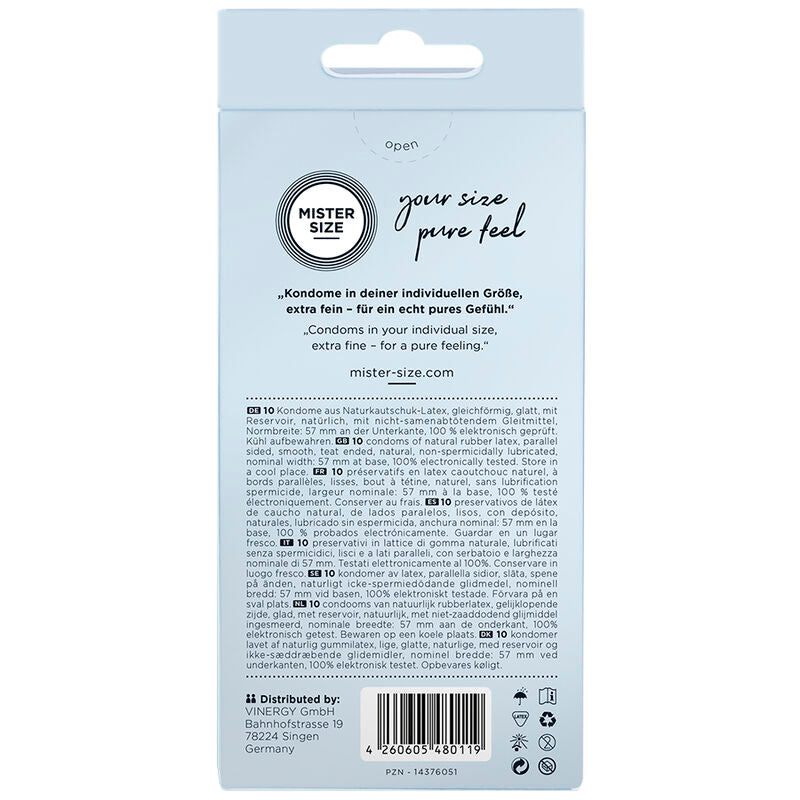 Mister Size - Preservativos Talla L 57 Mm (10 Unidades)