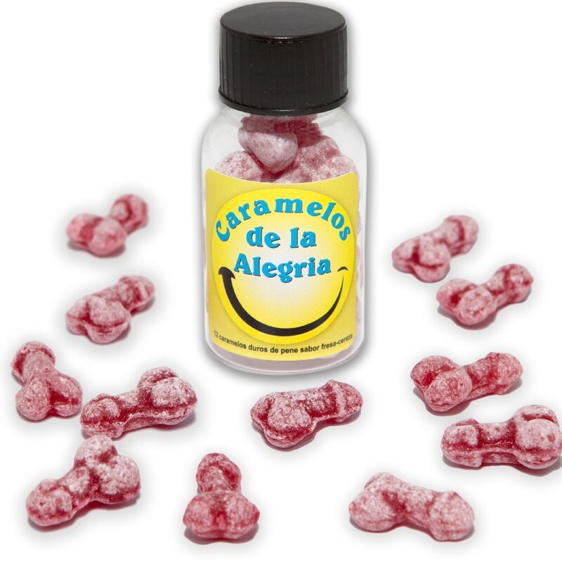 Bote De 12 Caramelos Forma De Pene Sabor Frutas