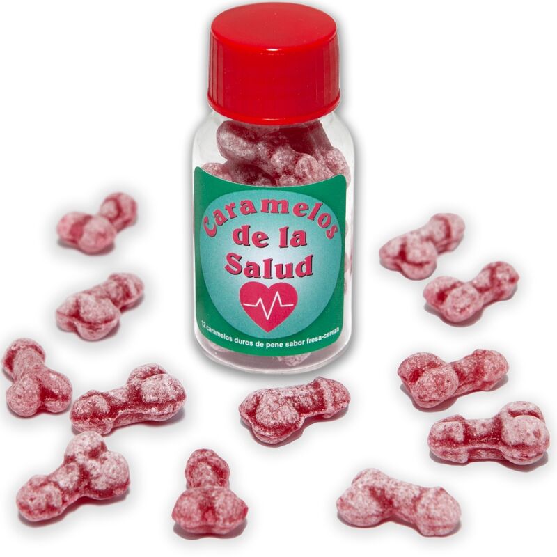 Bote De 12 Caramelos Forma De Pene Sabor Frutas
