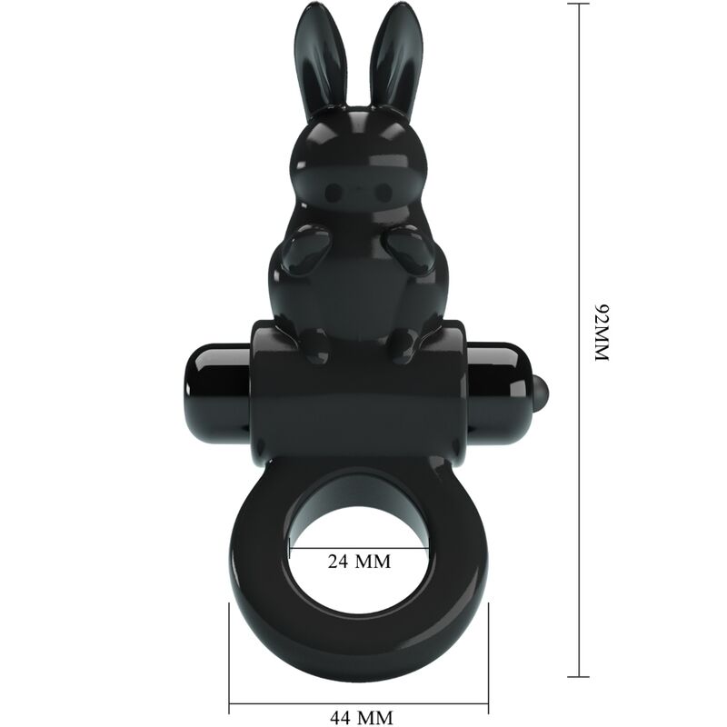 Pretty Love - Exciting Ring Anillo Vibrador Rabbit 10 Vibraciones Negro
