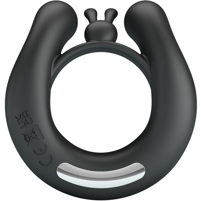 Pretty Love - Dahlia Anillo Vibrador + Estimulador De Clítois 12 Vibraciones Negro