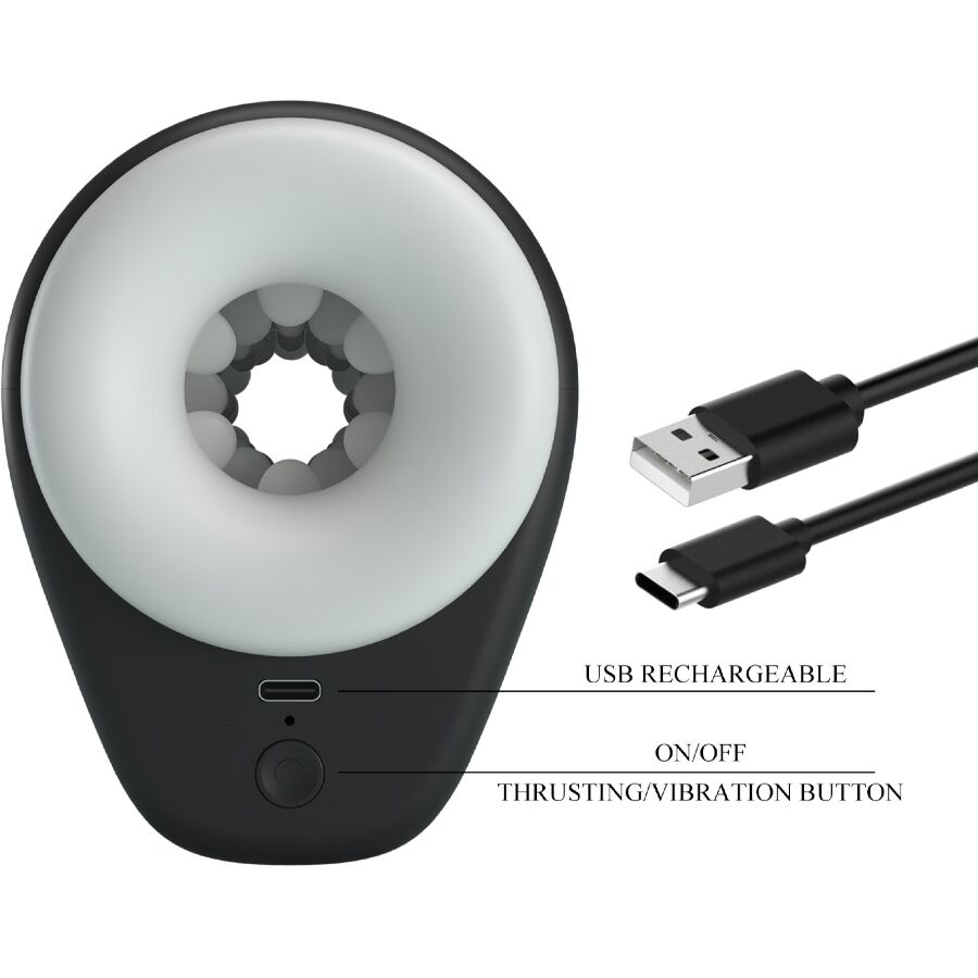 Pretty Love - Dj Girl Masturbador Masculino Con Vibración 5 Configuraciones Negro