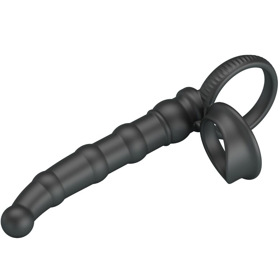 Pretty Love - Tatum Anillo Vibrador Pene Con Plug 10 Vibraciones Negro