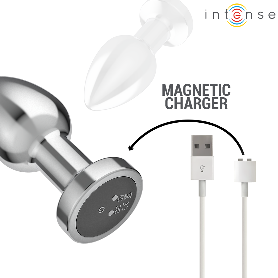 Intense - Plug Anal 10 Vibraciones Metal Con Control Remoto M