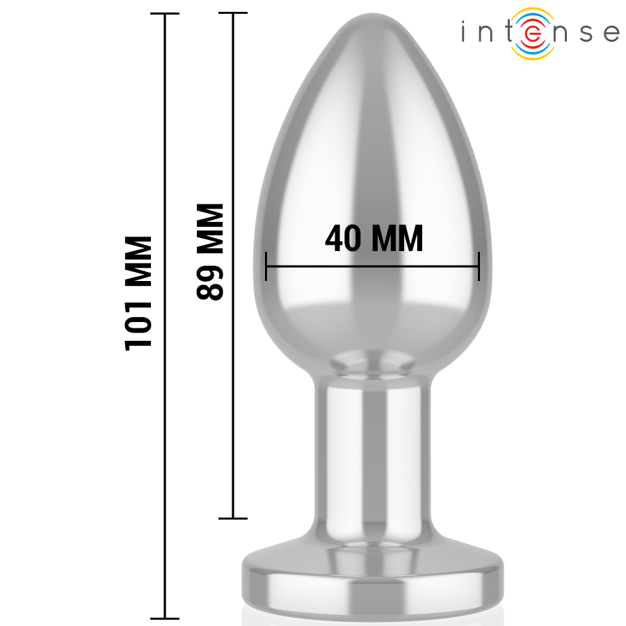 Intense - Plug Anal 10 Vibraciones Metal Con Control Remoto L