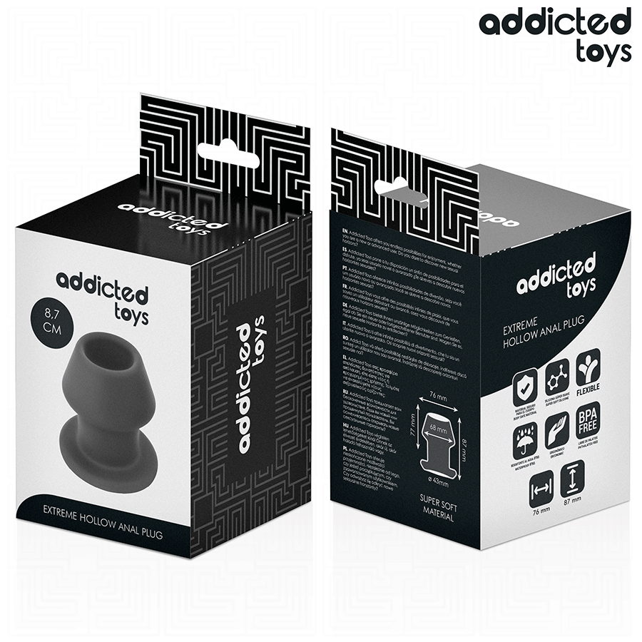 Addicted Toys - Plug Anal Hueco Extrem Silicona Talla M 8,7 Cm