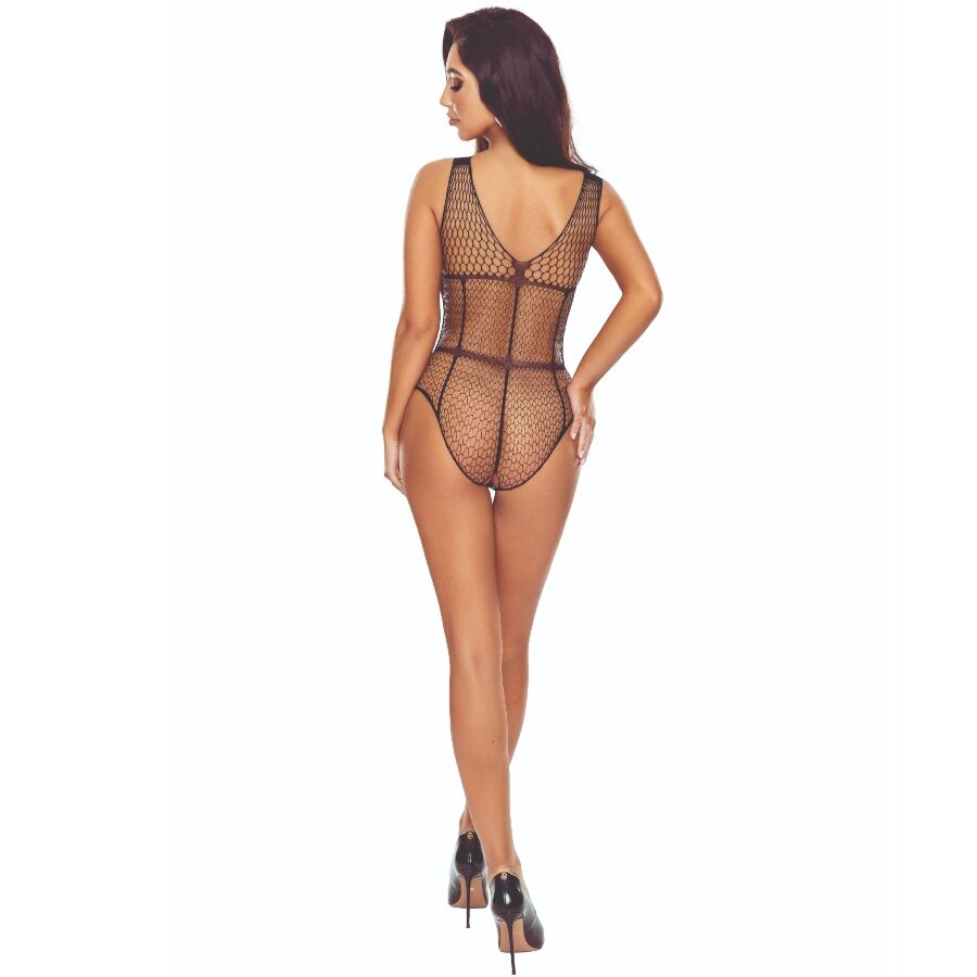 Passion - Bs114 Bodystocking Rejilla Negro