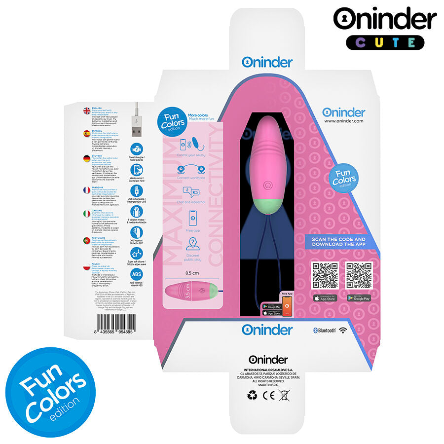 Oninder Cute - Love Pleasure Huevo Vibro-Rotador 360 Silicona - App Mundial Gratuita