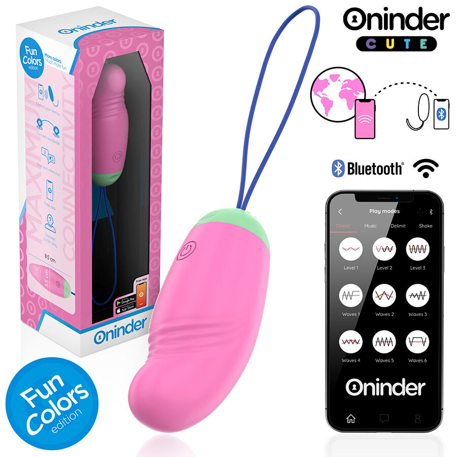Oninder Cute - Love Pleasure Huevo Vibro-Rotador 360 Silicona - App Mundial Gratuita