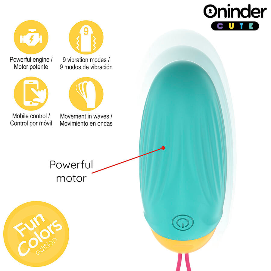 Oninder Cute - Love Pleasure Huevo Vibro-Gemas Rotadoras Silicona - App Mundial Gratuita